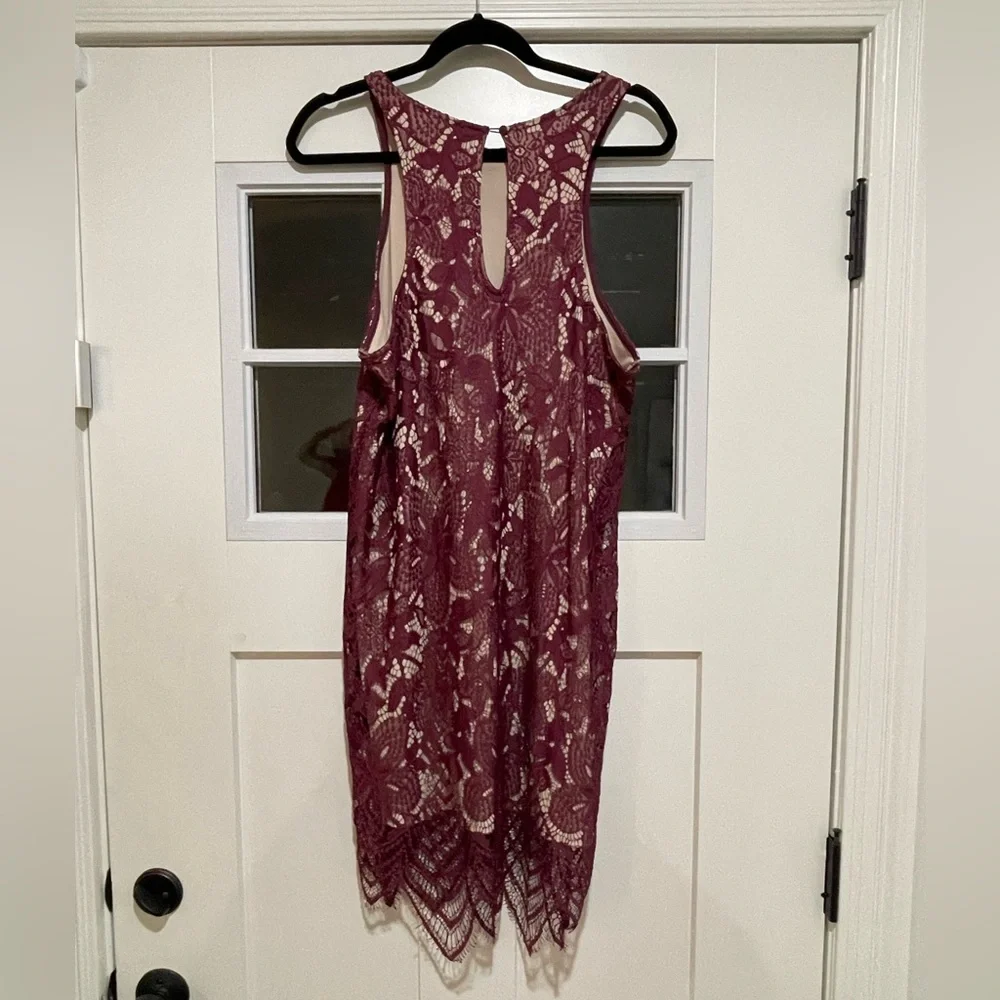 Express Plum Lace Mini Dress